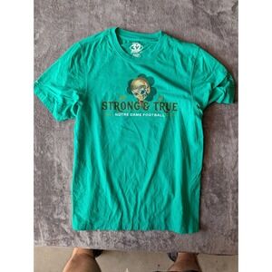 The Shirt Project Notre Dame Football 2021 Strong & True Green Mens Tee Large